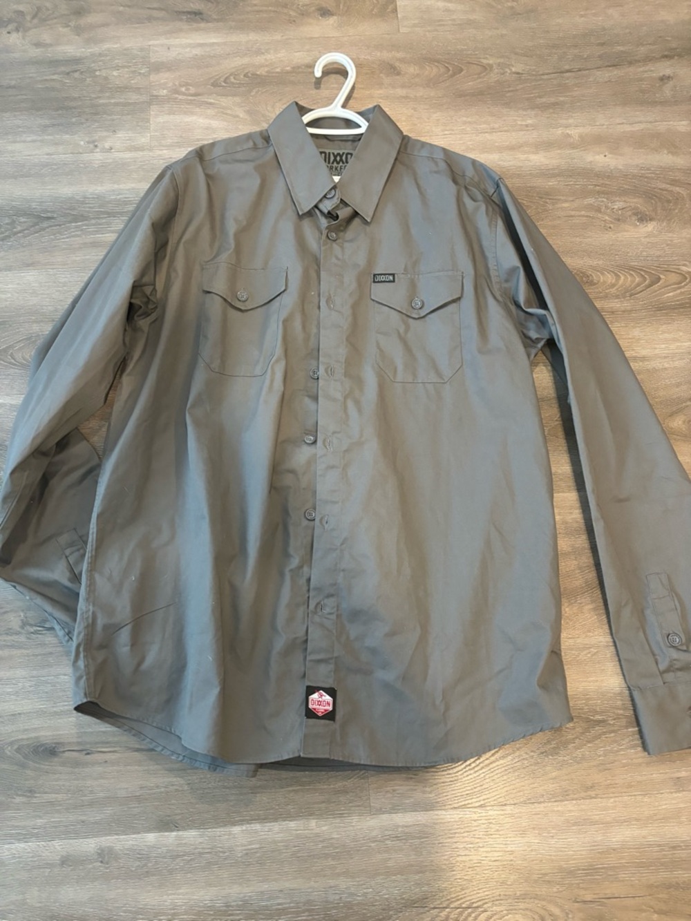 DIXXON Men's Long-Sleeve Button-Down Shirt in Gray